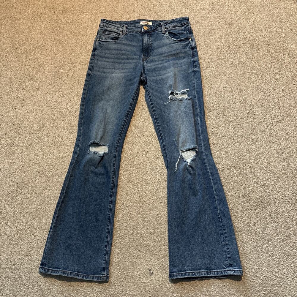 KUT From The Kloth Nadia Flare Jeans Women’s Sz 6 High Rise Stretch Denim Blue